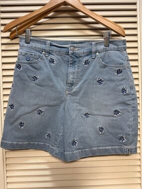Women’s Gloria Vanderbilt Amanda Denim Shorts Embroidered Floral Cottagecore